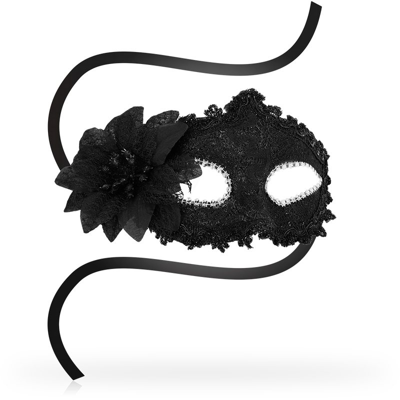 OHMAMA - MASKS ANTIZAZ ESTILO VENECIANO FLOR LATERAL NEGRA