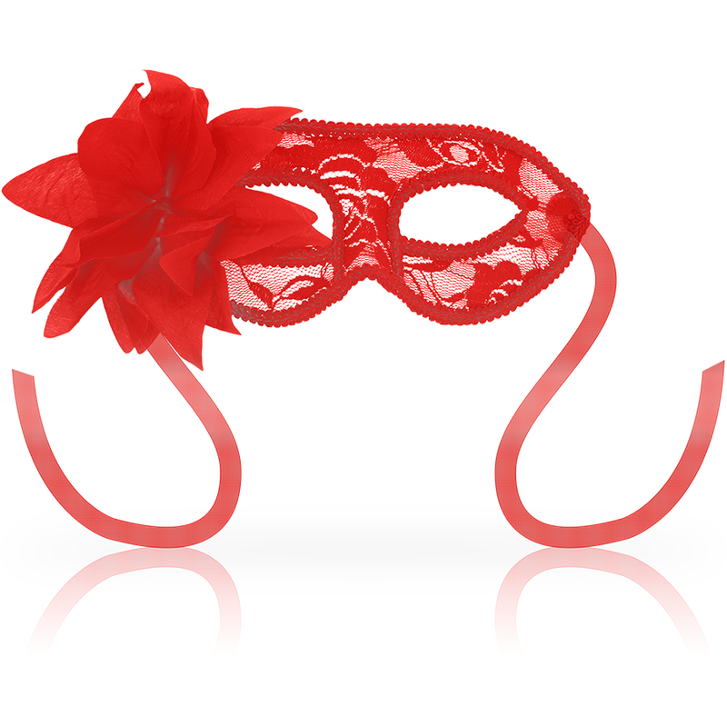 OHMAMA - MASKS EYE MASK WITH LACE AND RED FLOWER