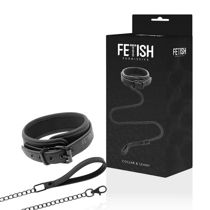 FETISH SUBMISSIVE - COLLIER À CHAÎNE DOUBLÉ DE NOPRÈNE