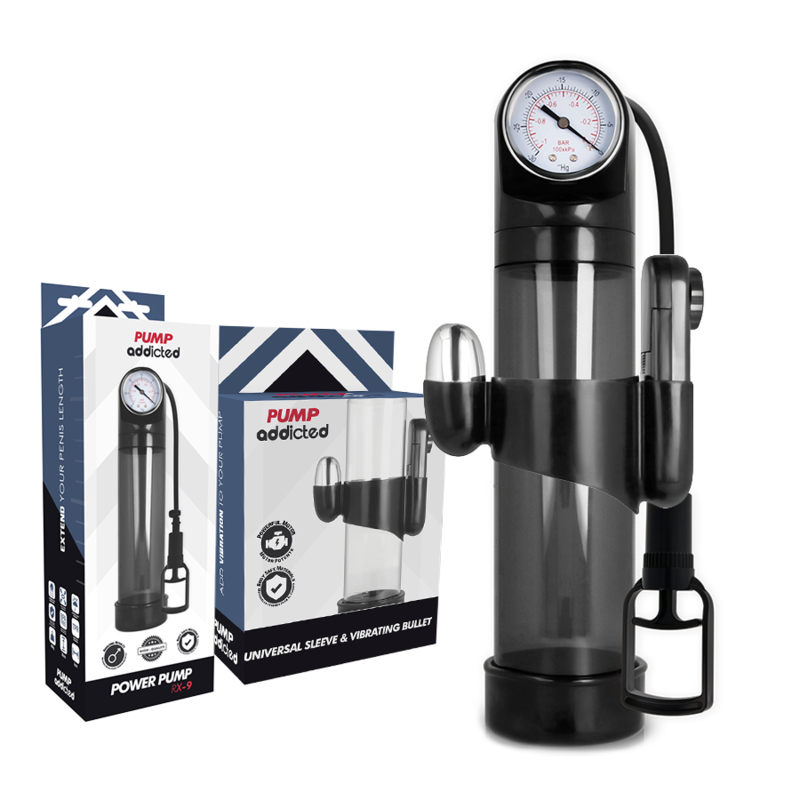 PUMP ADDICTED - RX9 BLACK ERECTION PUMP WITH VIBRATOR