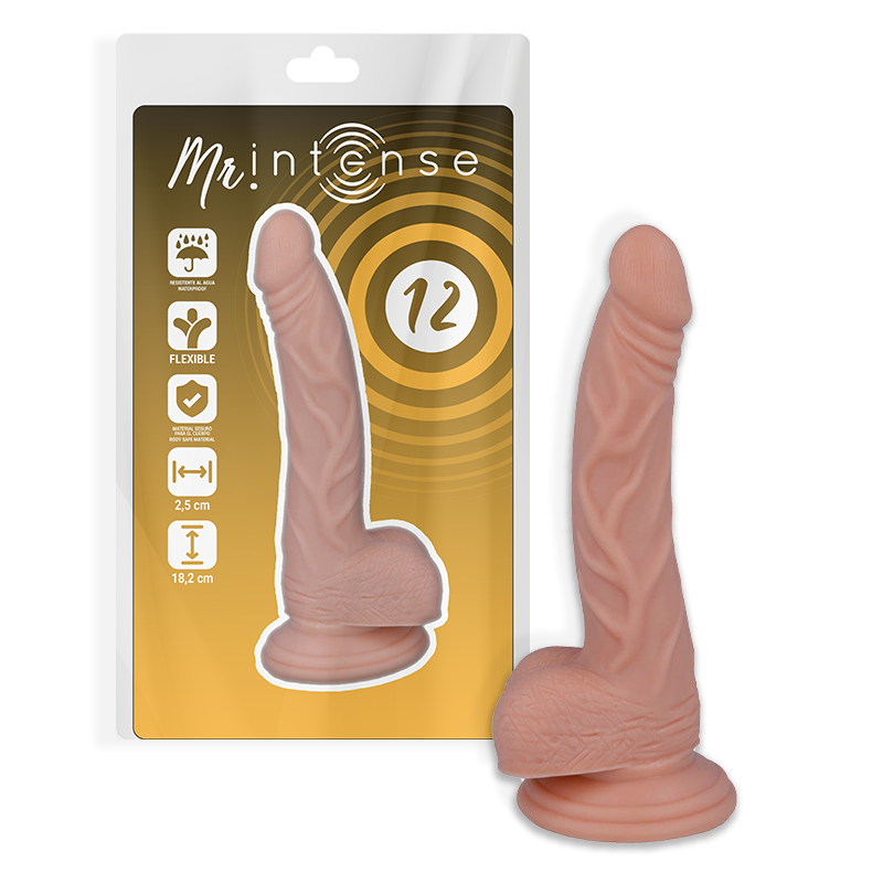 MR INTENSE - 12 PÉNIS RÉALISTES 18,2 CM -OU- 2,5 CM