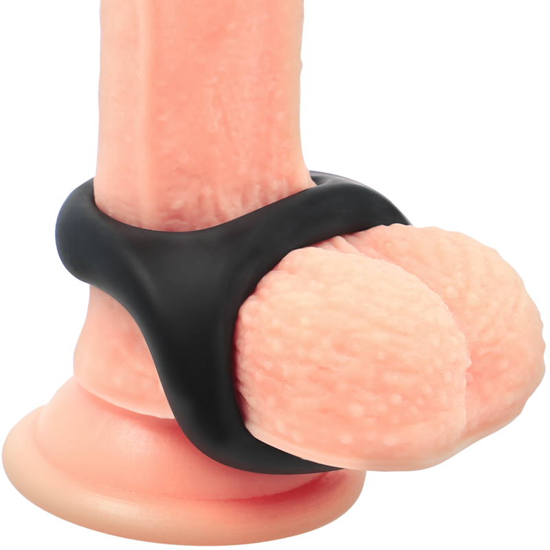 POWERING - ANNEAU POUR PÉNIS ET TESTICULES SUPER FLEXIBLE ET RÉSISTANT PR13 NOIR