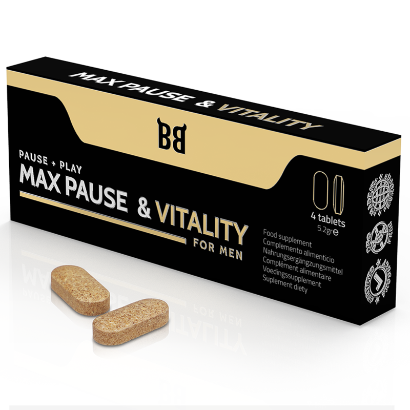 BLACK BULL - MAX PAUSE & VITALITY RETARDANT POUR HOMMES 4 CAPSULES