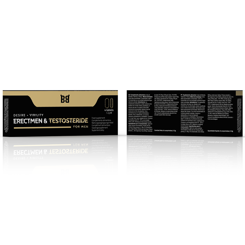 BLACK BULL - ERECTMEN & TESTOSTÉRIDE PUISSANCE ET TESTOSTÉRONE POUR HOMMES 4 CAPSULES