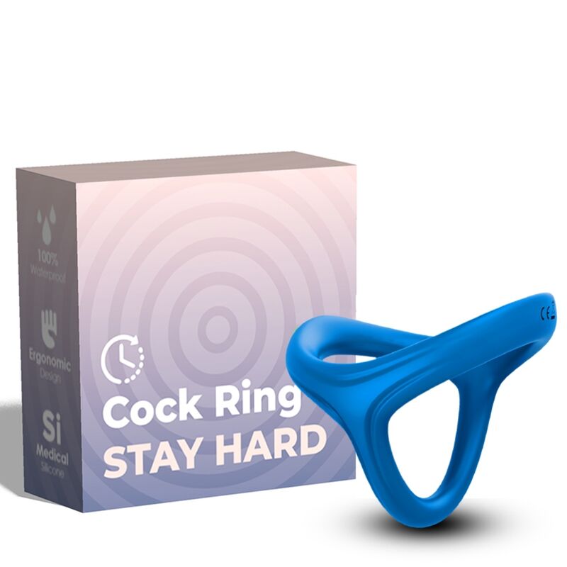 ARMONY - BAGUE DOUBLE EN SILICONE TRESSOR BLEU