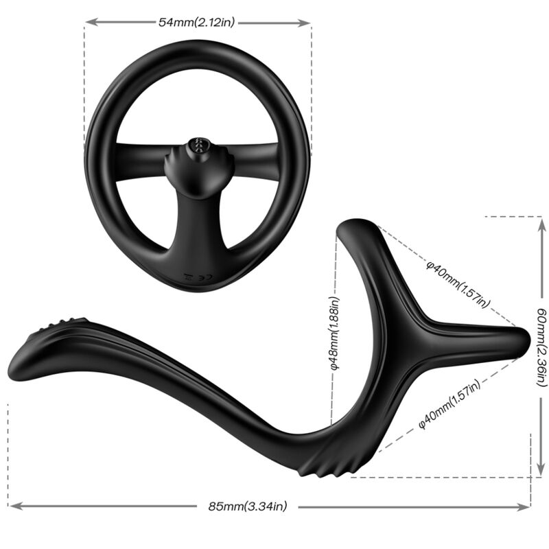 ARMONY - ANNEAU ANAL DOUBLE NOIR TRÉSOR