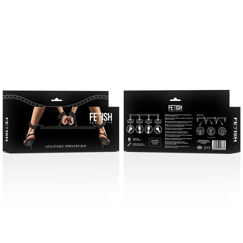 BONDAGE FÉTICHISME SOUMIS - BARRE D'ÉCARTAGE RÉGLABLE 4 PIÈCES
