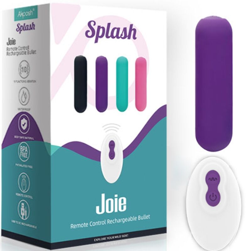 ARMONY - SPLASH JOIE BULLET VIBRANT EN SILICONE TÉLÉCOMMANDE 10 VIBRATIONS 75 X 19 CM VIOLET