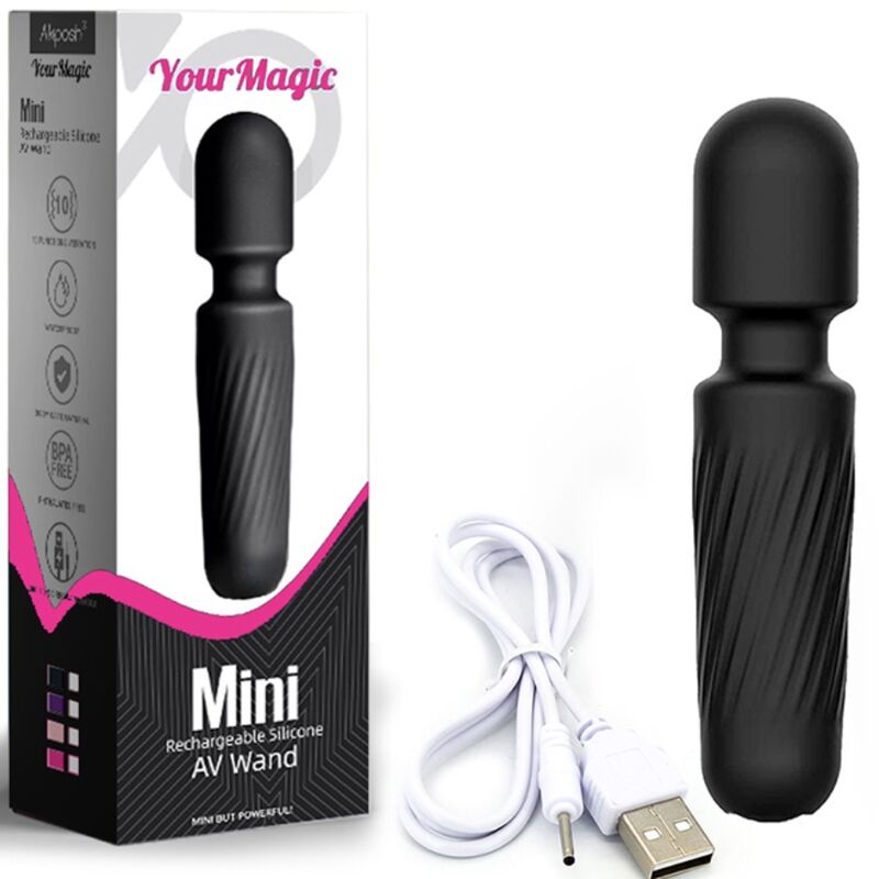 ARMONY - YOUR MAGIC RECHARGEABLE MASSAGER & VIBRATOR 10 VIBRATIONS BLACK
