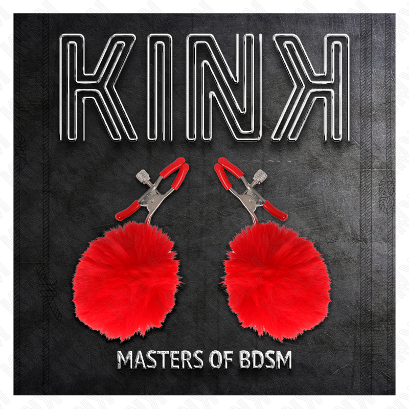 KINK - PINCES À TÉTONS À POMPON ROUGE 6 CM
