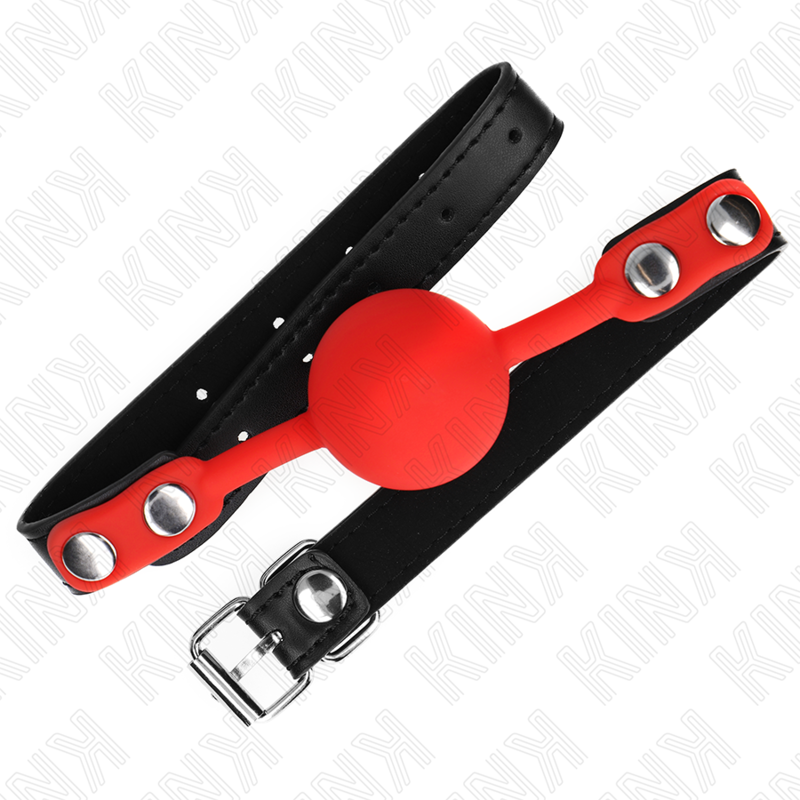 KINK - BÂILLON-BOULE EN SILICONE ROUGE 4 CM 60 x 2 CM