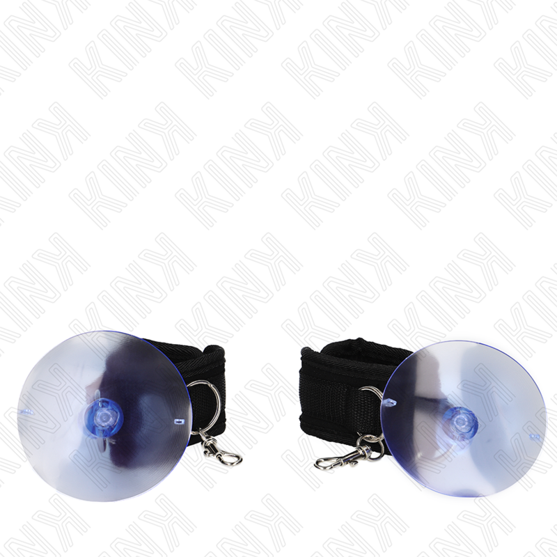 KINK - Bracelets noirs réglables à ventouse 29-40 cm x 5 cm