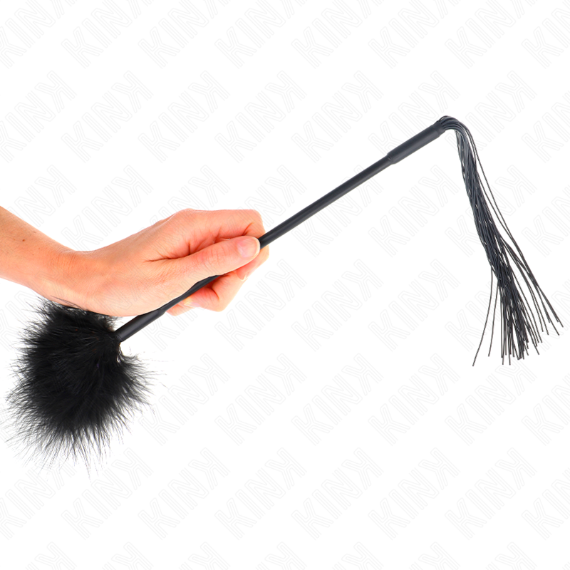 KINK - 47CM SILICONE TICKLE WHIP WITH FEATHERS