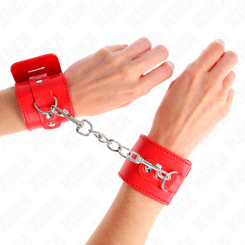 KINK - BRACELETS AVEC FERMETURE À CADENAS ROUGE RÉGLABLE 16-23 CM X 5,5 CM