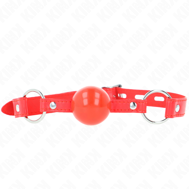 KINK - BÂILLON À BOULE EN TPE DE 4 CM AVEC VERROU ROUGE 60 x 2 CM
