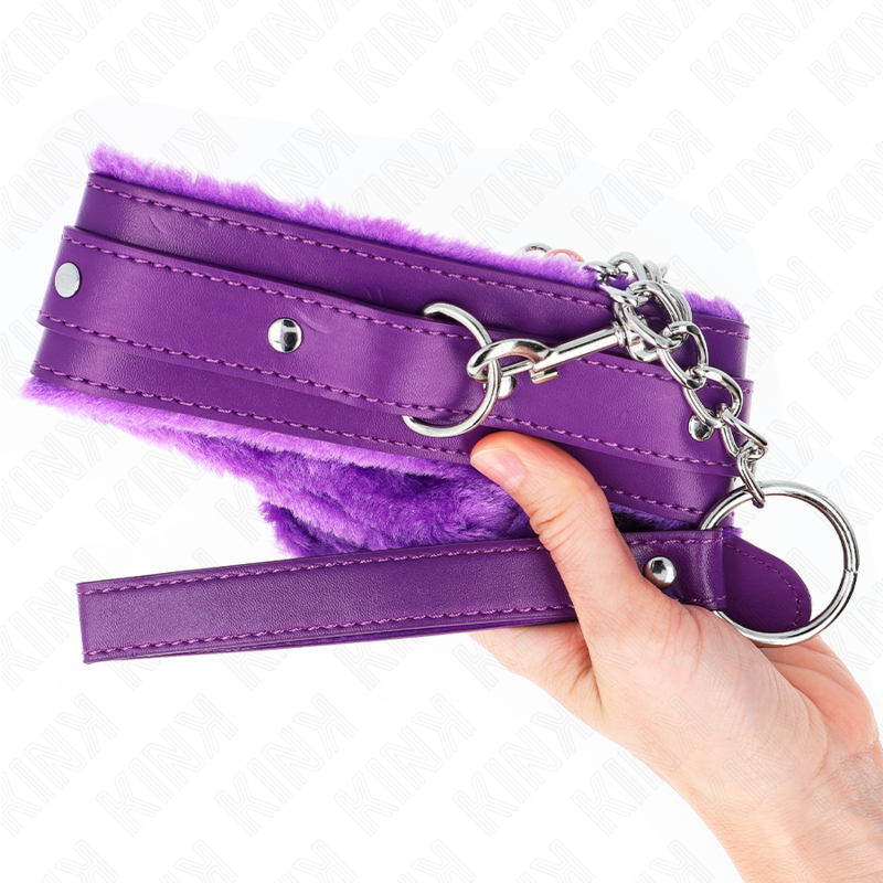 KINK - COLLIER VIOLET 65 CM AVEC LAISSE AVEC ATTACHES RÉGLABLES 36-42 CM X 5,5 CM