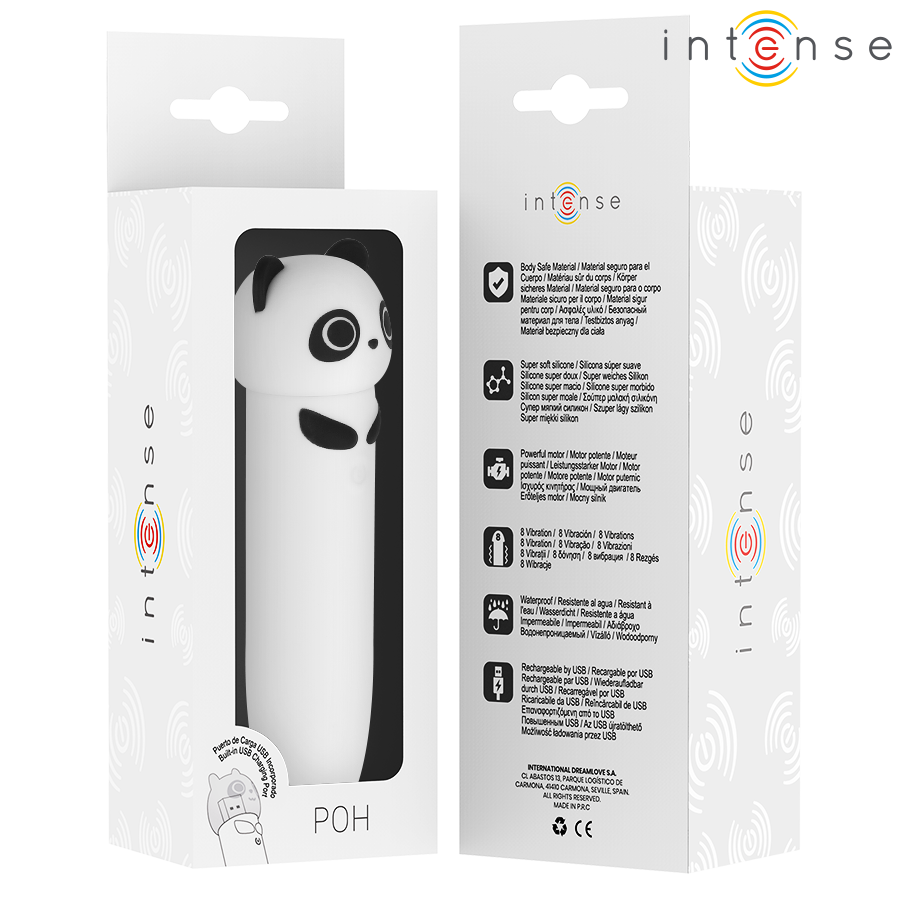 INTENSE - POH BULLET VIBRANT PANDA RECHARGEABLE PAR USB 10 X 2,2 CM