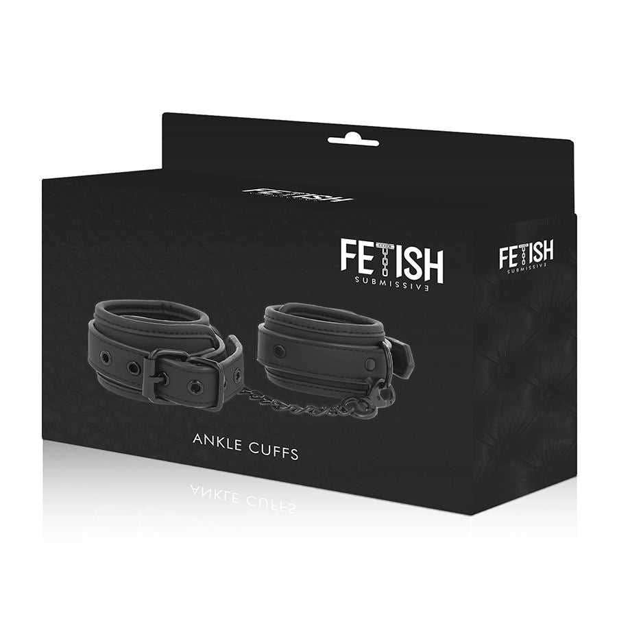 FETISH SUBMISSIVE - Vegan Leather Ankle Cuffs with Nonprene Lining