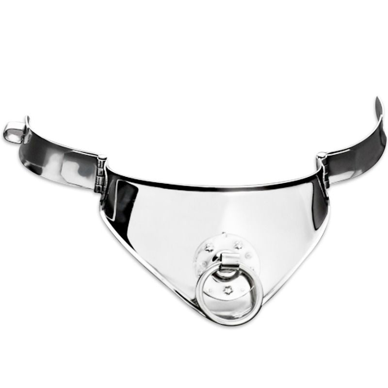 HARD METAL - RESTRAINT COLLAR WITH RING AND PADLOCK 12.5 CM