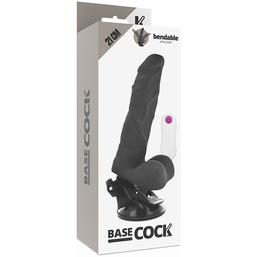 BASECOCK - VIBRATEUR RÉALISTE ARTICULABLE TÉLÉCOMMANDE NATUREL 21 CM -OU- 5 CM