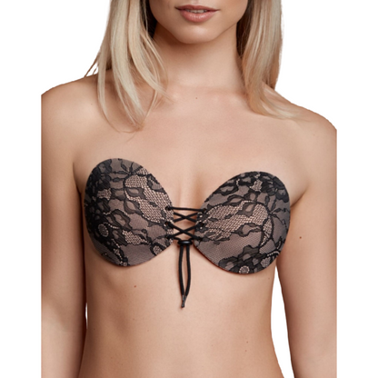 BYE-BRA - SOUTIEN-GORGE ADHÉSIF ENTRELACÉ &amp; BRODÉ BONNET A