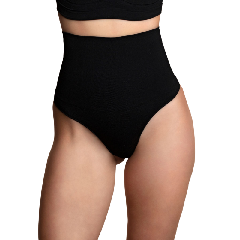 BYE-BRA - FAJA SIN COSTURAS ESTILO TANGA NEGRO TALLA L