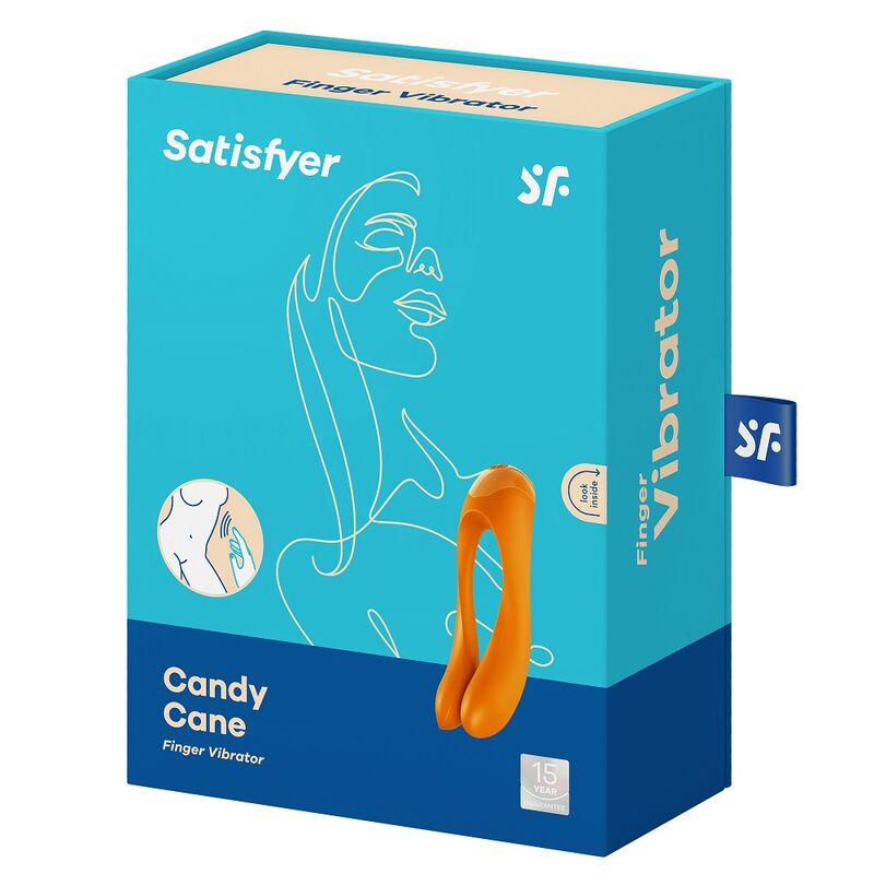 SATISFYER - CANDY CANE FINGER VIBRATOR ORANGE