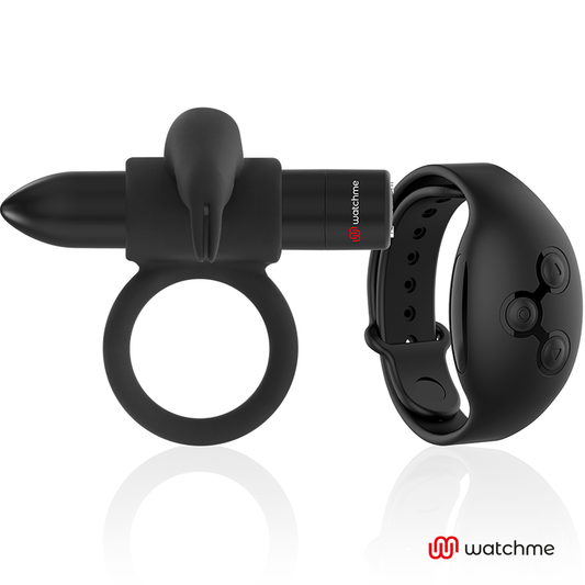 ANILLO PARA PENE CON CONTROL REMOTO BURTON WATCHME NEGRO Y PLATA