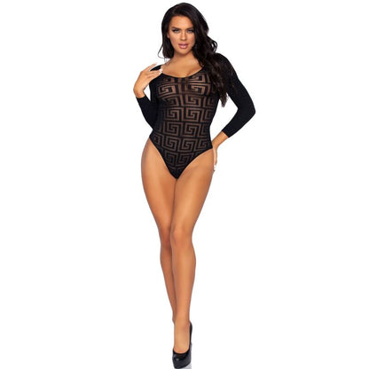 LEG AVENUE - MOSAIC SNAP CROTH BODYSUIT ONE SIZE