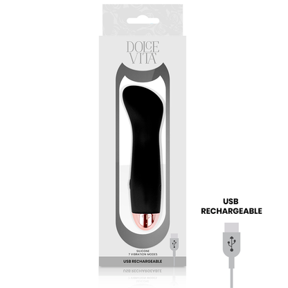 DOLCE VITA - VIBRATEUR RECHARGEABLE ONE BLACK 7 VITESSES