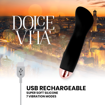 DOLCE VITA - VIBRATEUR RECHARGEABLE ONE BLACK 7 VITESSES