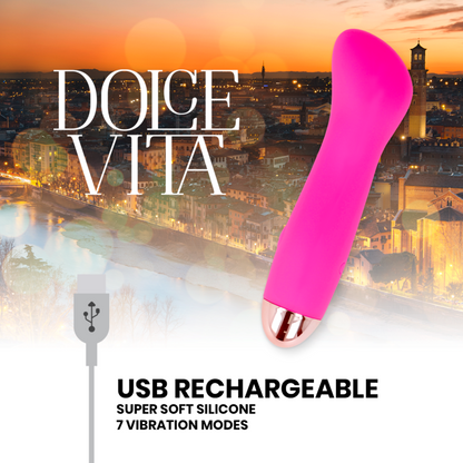 DOLCE VITA - VIBRADOR RECARGABLE ONE PINK 7 VELOCIDADES