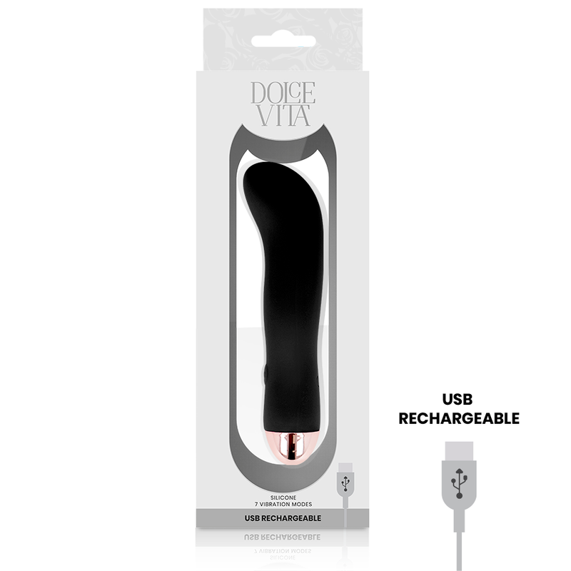 DOLCE VITA - VIBRATEUR RECHARGEABLE TWO BLACK 7 VITESSES