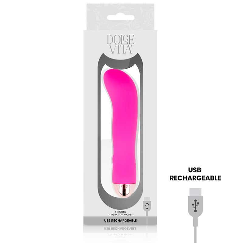 DOLCE VITA - VIBRATEUR RECHARGEABLE DEUX ROSE 7 VITESSES