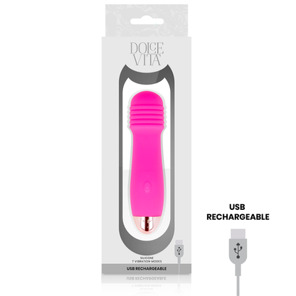 DOLCE VITA - VIBRADOR RECARGABLE TRES ROSA 7 VELOCIDADES