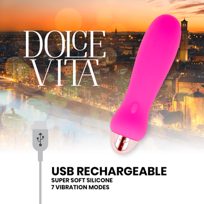 DOLCE VITA - RECHARGEABLE VIBRATOR FIVE PINK 7 SPEEDS