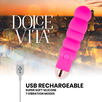 DOLCE VITA - VIBRATEUR RECHARGEABLE SIX PINK 7 VITESSES