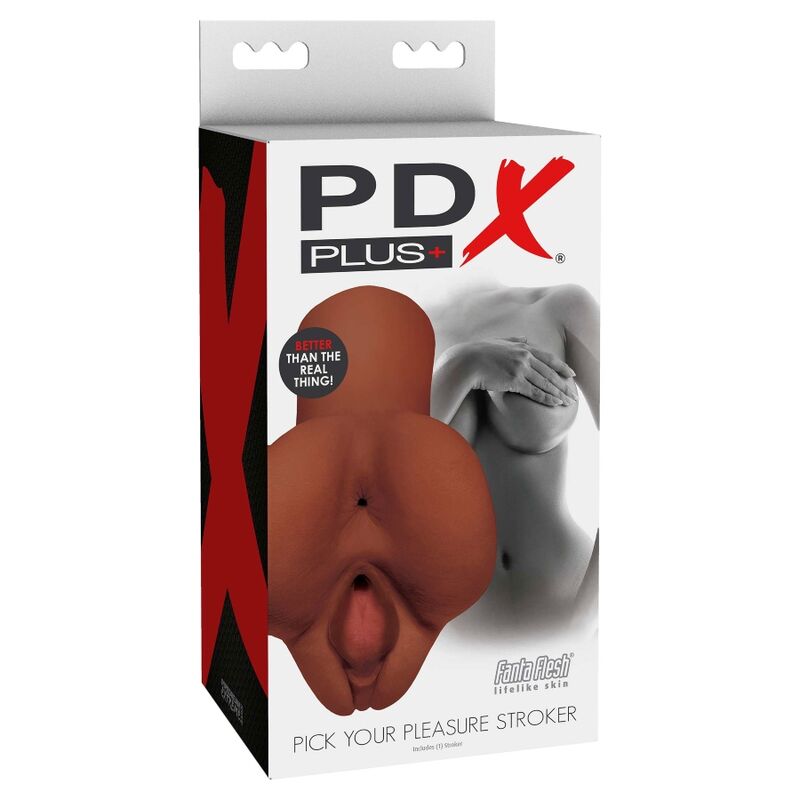 PDX PLUS - PICK YOUR PLEASURE DOUBLE BROWN MASTURBATOR