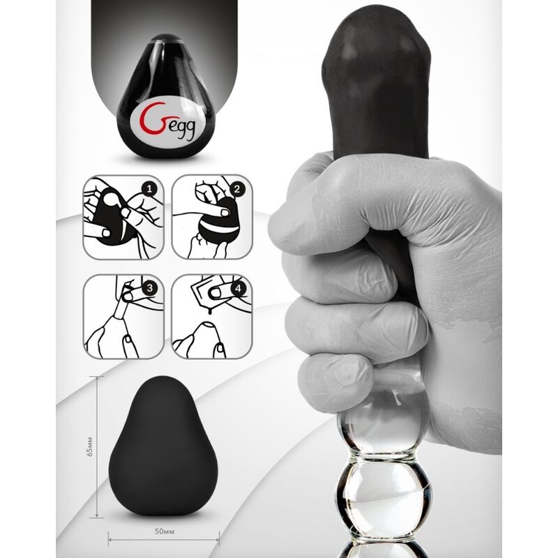 G-VIBE - ŒUF MASTURBATEUR TEXTURÉ RÉUTILISABLE NOIR