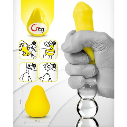 G-VIBE - ŒUF MASTURBATEUR TEXTURÉ JAUNE RÉUTILISABLE