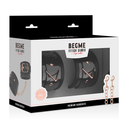 BEGME - MENOTTES PREMIUM EDITION NOIRE AVEC DOUBLURE EN NÉOPRÈNE