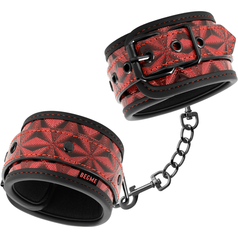 BEGME - RED EDITION PREMIUM HANDCUFFS WITH NEOPRENE LINING