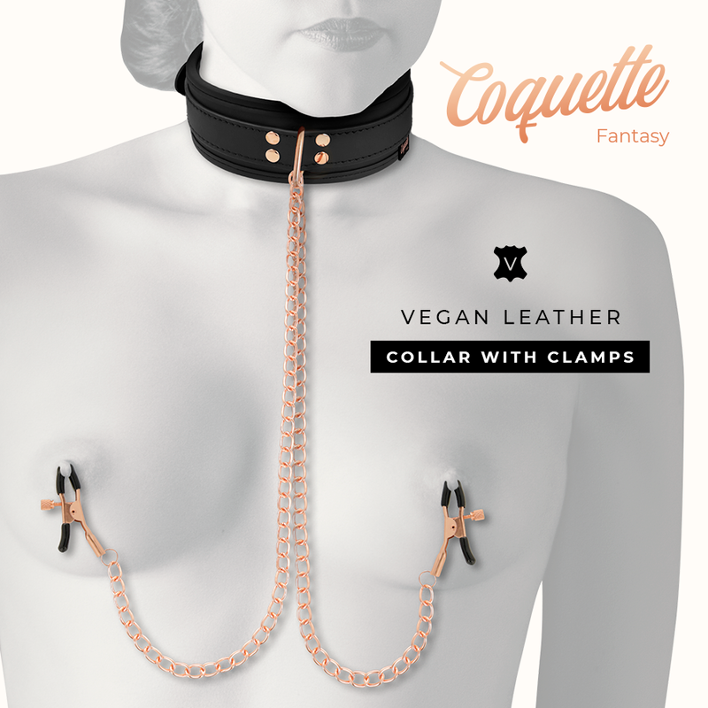 COQUETTE CHIC DESIRE - FANTASY NIPPLE CLAMP NECKLACE WITH NEOPRENE LINING