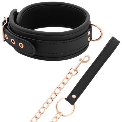 COQUETTE CHIC DESIRE - FANTASY VEGAN LEATHER COLLAR WITH LEASH AND NEOPRENE LINING