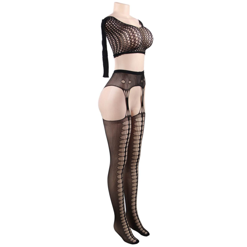 LINGERIE QUEEN - BODYSTOCKING HAUT MANCHES LONGUES S/L