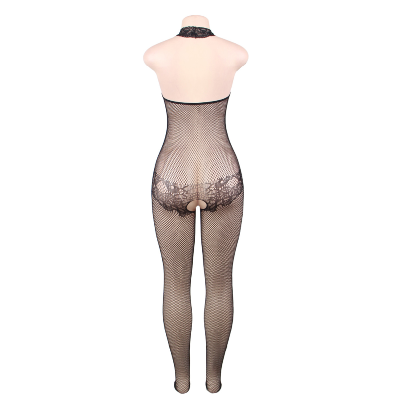 LINGERIE QUEEN - BODYSTOCKING AVEC OUVERTURE ET DENTELLE FLORALE S/L