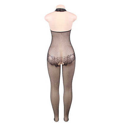 LINGERIE QUEEN - BODYSTOCKING AVEC OUVERTURE ET DENTELLE FLORALE S/L