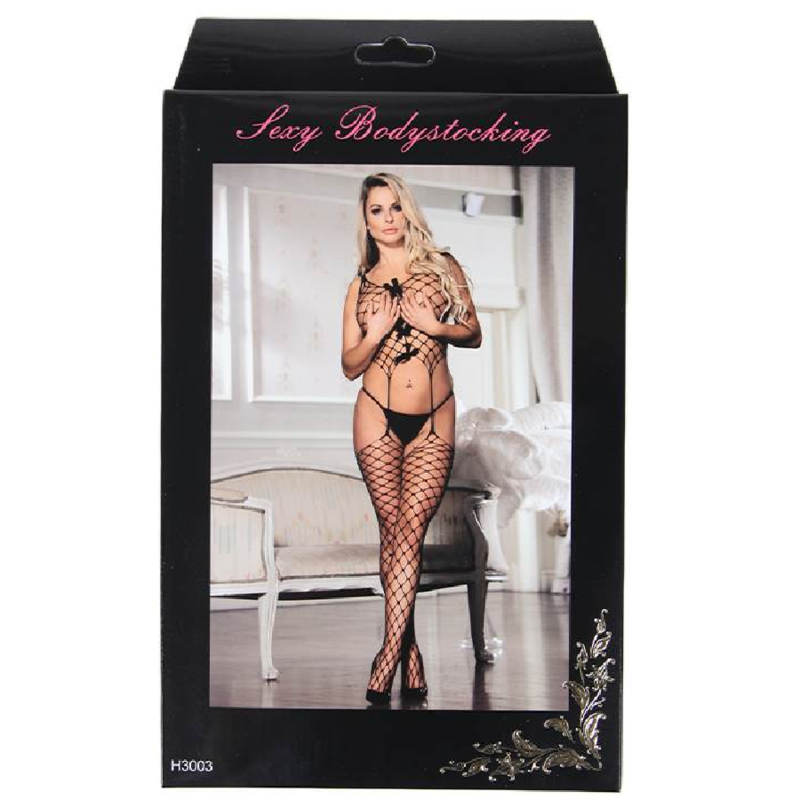 LINGERIE QUEEN - BODYSTOCKING EN RÉSILLE AVEC LIEN S/L