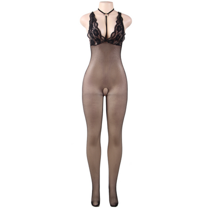 LINGERIE QUEEN - BODYSTOCKING EN RÉSILLE AVEC OUVERTURE S/L