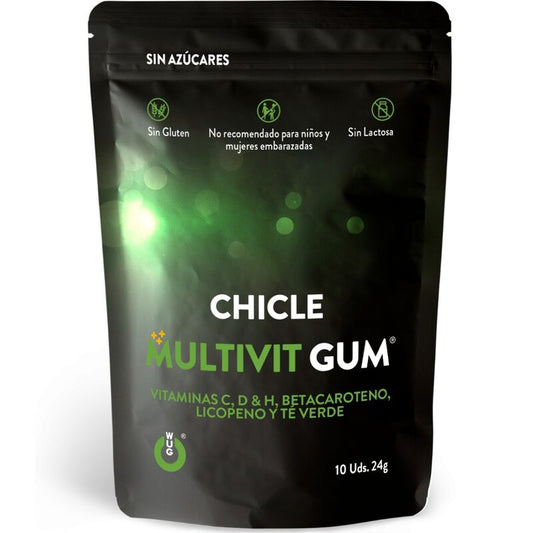 WUG GUM - MULTIVIT VITAMINE C, H, D, BÊTA-CAROTÈNE, LYCOPÈNE ET THÉ VERT 10 UNITÉS